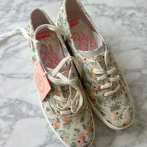 Rifle Paper Co Wildflower Triple Decker - NATURAL - SZ 7.5M - Picture 2 of 2